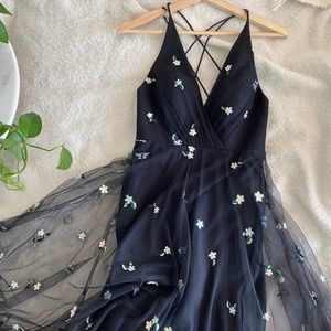 Jenny Yoo Women's Chelsea Convent Garden Floral Embroidered Tulle Gown